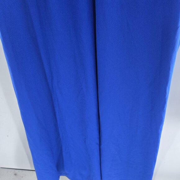 Eloquii Royal Blue Jumpsuit Back Key-Hole Front Tie-Long Sleeve Wide Leg Size 26 - Picture 6 of 11